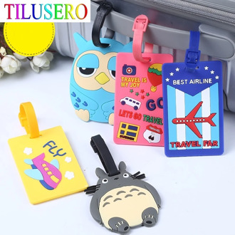 Fashion Map Suitcase Luggage Tag Cartoon ID Address Holder Baggage Label Silica Ge Identifier Travel Accessories