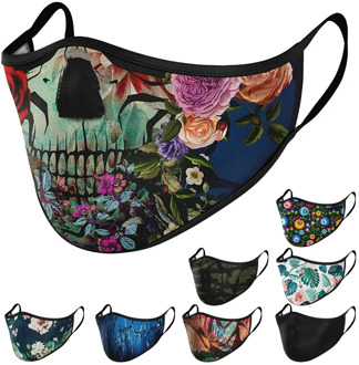 Fashion Mask Adult skull 3D Print Dustproof Face Mask Anti Pollution WindProof Mask Washable Reusable Breathable Face Mouth Mask