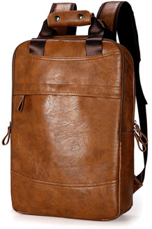 Fashion Men Backpack Waterproof PU Leather Travel Bag Man Big Capacity Male Mochila Laptop Bag Teenager Backpacks