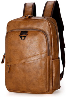 Fashion Men Backpack Waterproof PU Leather Travel Bag Man Large Capacity Teenager Male Mochila Laptop Backpacks Zipper Black