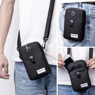 Fashion Men Messenger Bag Multifunctional Phone Pocket Crossbody Bag For Man Handbag Male Small Flap Black Shoulder Package