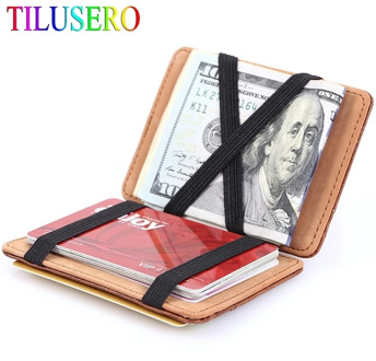 Fashion Men Ultra Thin Mini Wallet Men's Small Wallet Business PU Leather Magic Wallets Slim Purse Credit Card Holder