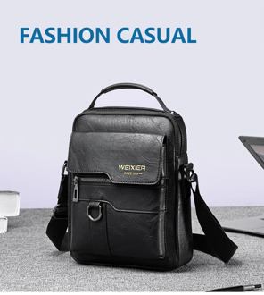 Fashion Men Vintage Shoulder Bag Waterproof Zipper Closure Crossbody Adjustable Handbag PU Leather High Capacity 22cm*8cm*26cm