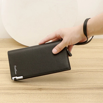 Fashion Men Wallet PU Leather Long Purse Multi-slot Zipper New Maie Clutch Card Bags