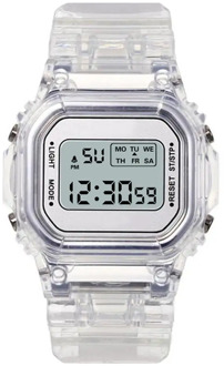 Fashion Men Women Watches Gold Casual Transparent Digital Sport Watch Lover's Gift Clock Children Kid's Wristwatch Female Clock