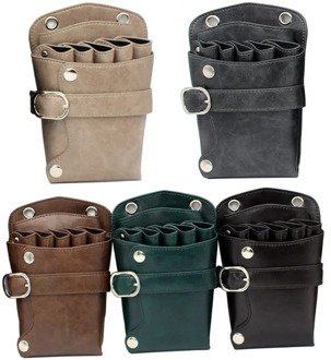 Fashion Professional Barber Leather Salon Scissors Pouch Bag Waist Pack Hairdressing Tool PU Leather Barber Tools Shoulder Bags