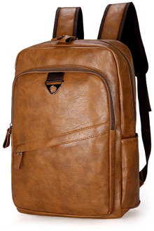 Fashion Pu Leather Backpack Men Vintage Brown Large Waterproof Solid Black Back Pack Male Backbag 2020