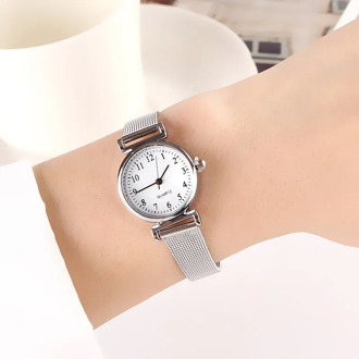 Fashion Quartz Watch For Women Luxury Female Watches Clock Wrist Watch White Stainless Steel Band Classic Watches Daily Gifts