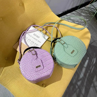 Fashion Round Mini PU Leather Crossbody Bag For Women 2020 Simple Style Solid Color Shoulder Handbags Female Cross Body Bag