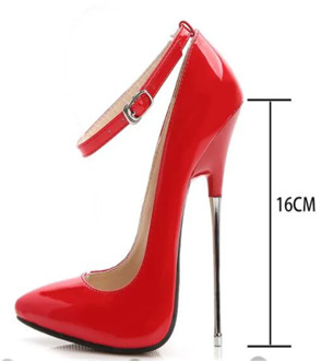 Fashion shoes 2019 women high heels pumps Red Black leather party wedding shoes Stiletto Sexy silver heels 16cm ladies shoes 44