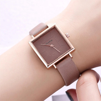 Fashion Simple rectangular Watch for women Leather Quartz women watch top brand ladies ultra-thin zegarek damski