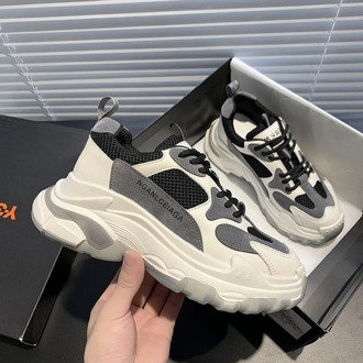 Fashion Sneakers Women Platform Chunky Casual Shoes 2020 New Designers Woman Tenis Female Walking Beige Trainers Comfortable 5cm