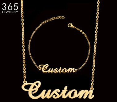 Fashion Stainless Steel Personalized Custom Name Neckalce For Women Men Handmade Customized Cursive Font Chain Jewelry