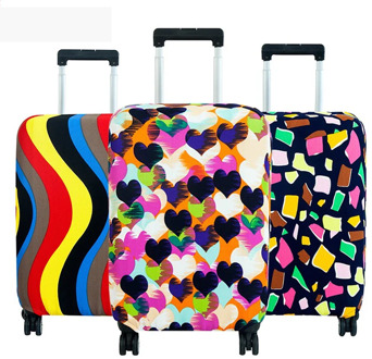 Fashion Suitcase Cover High Elastic Stripe Love Heart Shaped Luggage Case Dust Cover For18-32Inch Suitcase Essential Accessories