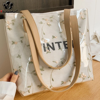 Fashion Summer Handbags Large Capacity Beach Bag Women High Quality Transparent Pvc Handbag Bohemian Shoulder Bag for Women 2020