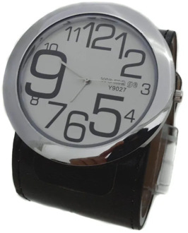 Fashion Top Quality Womage Brand Big Watch 8 Colors Leather Strap Military Big Round Dial Quartz Wristwatches For Women Men Hot