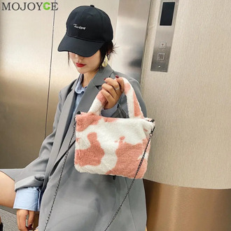 Fashion Tote Plush Messenger Bag Female Fluffy Shoulder Bags Shopping Handbags Youth Ladies Simple Versatile Bag