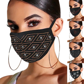 Fashion Unisex Elastic Reusable Washable Fashion Masks Sparkly Rhinestone Mask Face Bandana Face Decor Jewelry 2020