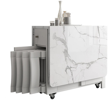 Fashion White color folding dining table furniture yemek masasi multifunctional rectangle dining table with 4 chairs