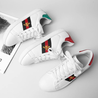 Fashion White Lace Up Casual Shoes Girl Sneakers Brand Shoe All-match Bee Embroidered Breathable Running Shoes 36-40