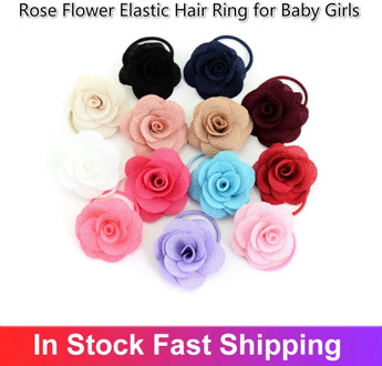 Fashion Women Big Rose Flower Elastic Hair Ring Girls Hair Bands Elastic Hair Rubber Bands Hair Accessories For Baby Girl Bebe