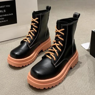 Fashion Women Boots Winter Comfortable Cowboy Boots For Women Trend Lace Up Platform New Good Quality Female Square Heel