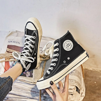 Fashion Women Canvas Shoes Trend Platform Shoes New Comfortable Breathable Thick Bottom Vulcanized Shoes Women Lace-Up