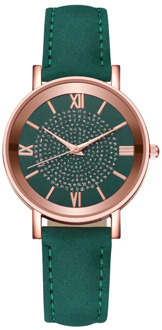 Fashion Women Green Leather Designer Watch Casual Ladies Watch 2020 Simple Female Dress Gfit Clock Montre Femme Zegarek Damski