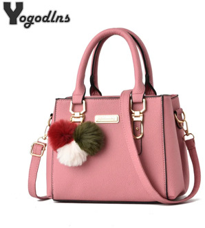 Fashion women hairball ornaments totes solid high quality handbag hotsale party purse ladies messenger crossbody shoulder bags