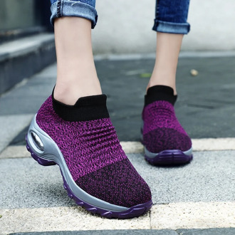 Fashion Women Lightweight Sneakers Running Shoes Outdoor Sports Shoes Breathable Mesh Comfort Platform Shoes Air Cushion Sneaker