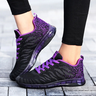 Fashion Women Lightweight Sneakers Shoes Outdoor Sports Shoes Breathable Mesh Comfort Shoes Air Cushion Lace Up#G30