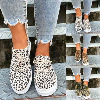 Fashion Women Loafers Shoes Leopard Color Matching Lazy Shoes Canvas Shallow Mouth Shoes Woman Female Vulcanized Shoes 2020