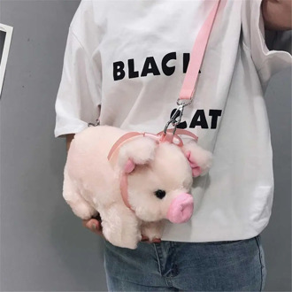 Fashion Women Messenger Bag Cartoon Pig Casual Shoulder Bags Cute Children Girls Plush Handbag sac a main