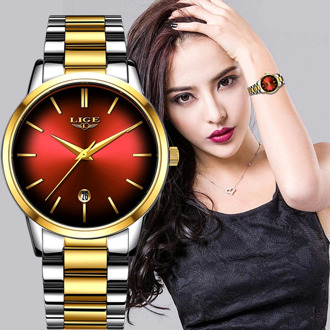 Fashion Women Quartz Watch Ladies LIGE Top Brand Luxury Women Watch Stainless Steel Waterproof Girl Dress Clock Relogio Feminino