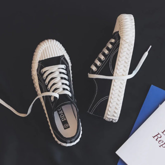 Fashion Women's Vulcanize Shoes Canvas Women's Shoes Breathable Flats Shoelace Vulcanized Sports Shoes For Women Color Sneakers