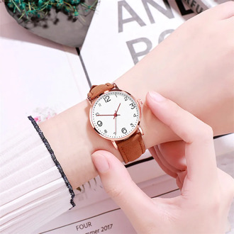 Fashionable Classic Women's Watches Luxury Quartz Leather Strap Watch Round Small Dial Analog Clock Wrist Watch Zegarek Damski