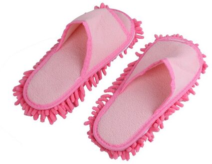 Fashionable Slippers Lazy Mop Floor Shoe Wipes Floor Slippers Lazy Multifunctional Striped House Cleaning Detachable roze