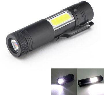 Fashionnew Mini Draagbare Aluminium Q5 Led Zaklamp Xpe & Cob Verlichting Lanterna Krachtige Pen Fakkel Lamp 4 Modi Gebruik 14500 Of Aa
