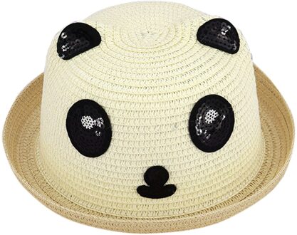 Fashsiualy 3d Zon Hoeden Zomer Kinderen Baby Jongens Meisjes Cartoon Dier Stro Hoeden Strand Zonnehoed Caps Beige