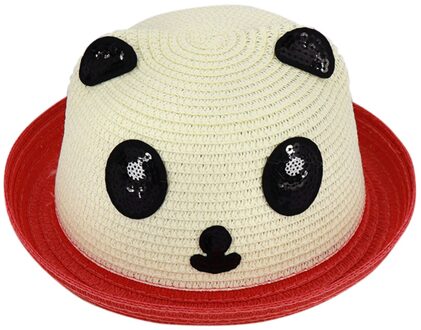 Fashsiualy 3d Zon Hoeden Zomer Kinderen Baby Jongens Meisjes Cartoon Dier Stro Hoeden Strand Zonnehoed Caps rood