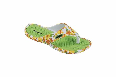 Fashy Dames teenslippers met groene bloemen 38