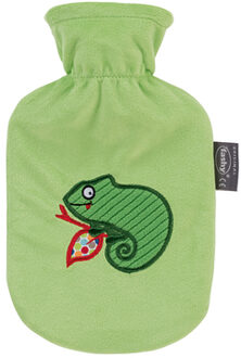 Fashy ® Warmwaterkruik 0,8L met fleece hoes in groen