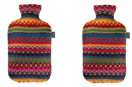 Fashy Set van 2x stuks kruiken met gekleurde hoes 2 liter kunststof - Action products