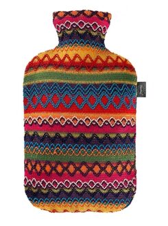 Fashy warmwater kruik - met gekleurde hoes - 2 liter - kunststof en polyester Multi