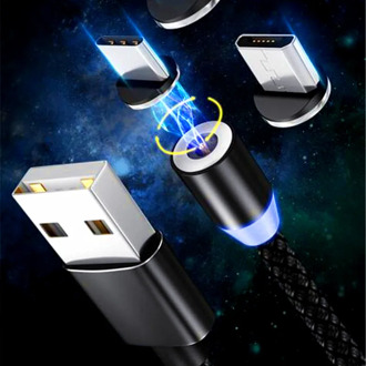 Fast Charging 2.4A Magnetic Cable 2M Micro USB Cable Mobile Power Magnetic Charger Wire For IOS Type C Android Magneti Adapter