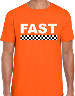 Fast coureur supporter / finish vlag t-shirt oranje voor heren L