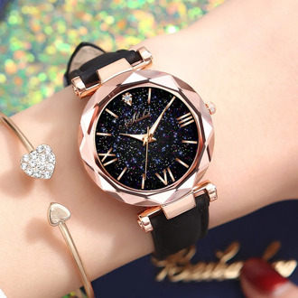 Fast delivery Casual Women Romantic Starry Sky Wrist Watch Leather Rhinestone Designer Ladies Clock Simple Dress Gfit Montre