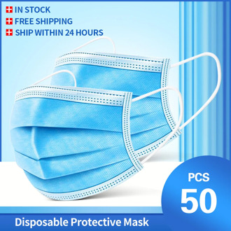 Fast Delivery Safety Face Mask Safe Masks Disposable Mouth Masks 3 Layer Elastic Earloop Protect Masks 12-24 Hours Shipp