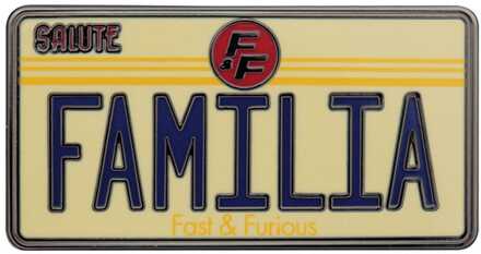 Fast & Furious Pin Badge Familia License Plate