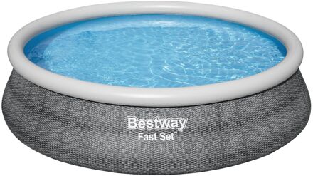 Fast Set - Opblaasbaar zwembad inclusief filterpomp en zwembadtrap - 457x107 cm - Rond